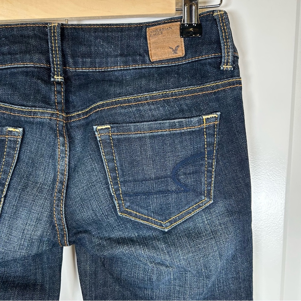 American Eagle‎ Artist Crop Denim Women's Dark Blue Jeans Size 0 - Picture 8 of 8